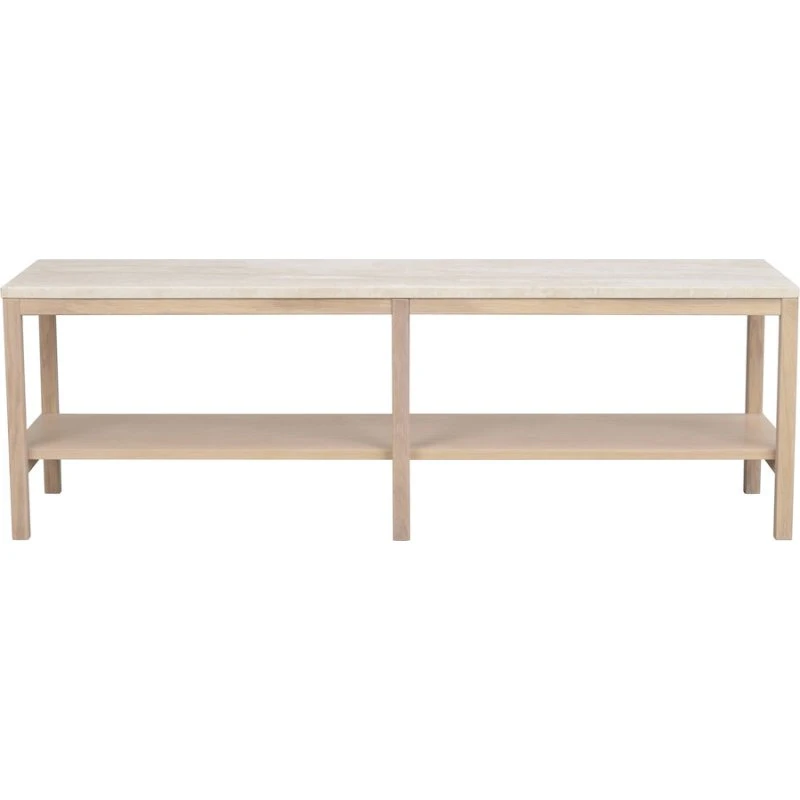Rowico Orwel Konsolbord i FSC-eg og italiensk travertin, 140x45x40 cm