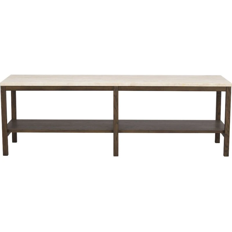Rowico Orwel konsolbord i travertin og brun eg, 140x40 cm