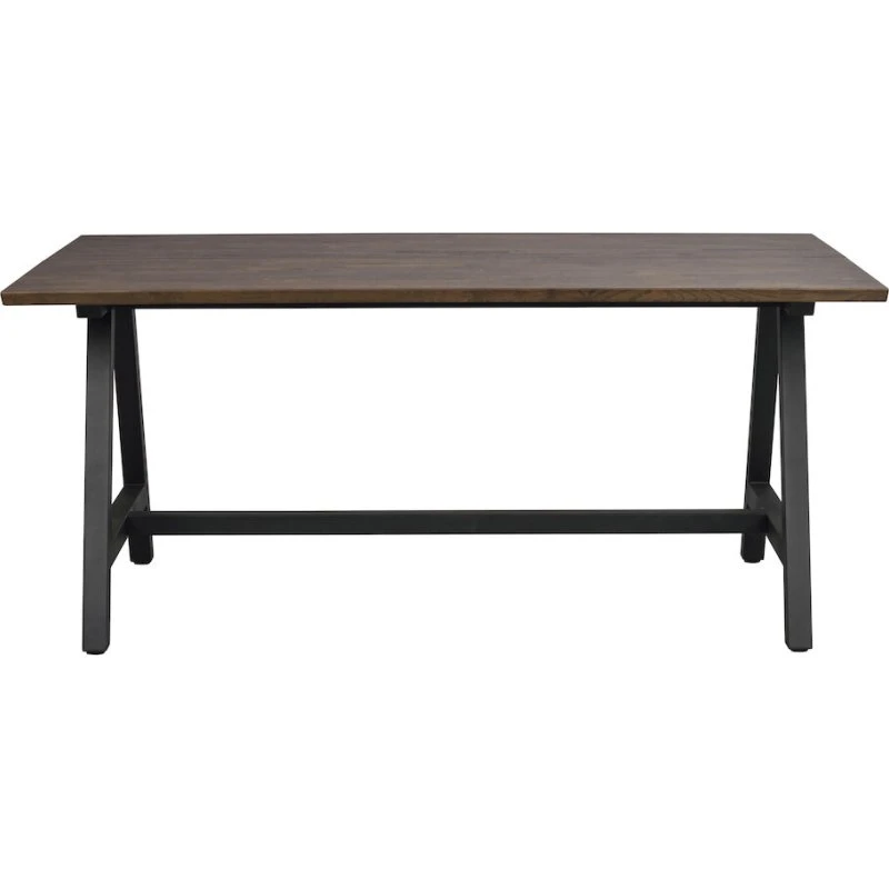 Rowico Carradale spisebord i massiv eg og sort metal (170x100 cm)