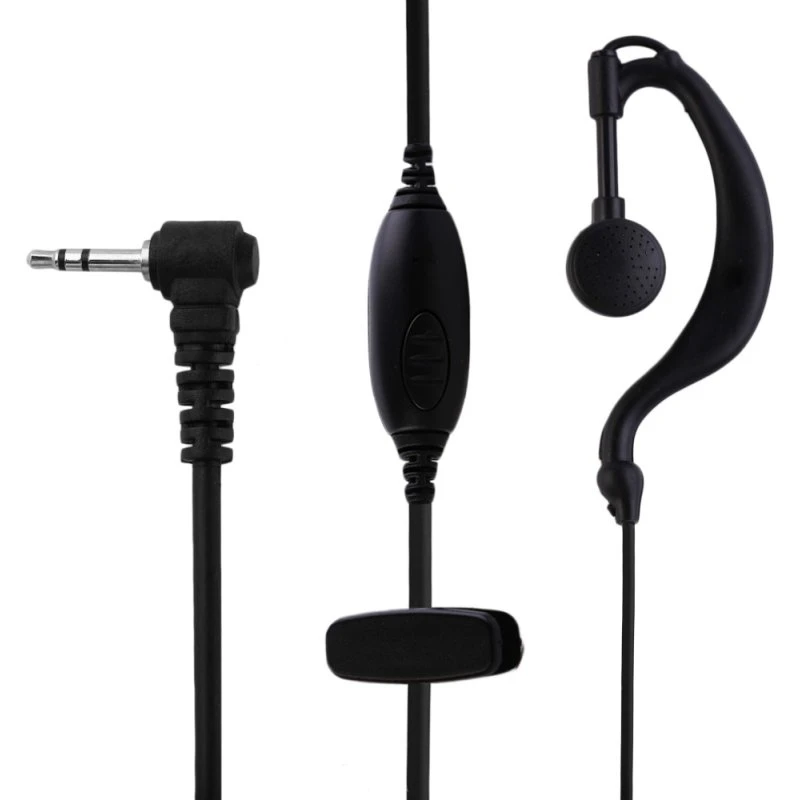 2,5 mm Headset Øreprop til Walkie Talkie - Sort - Model 4508