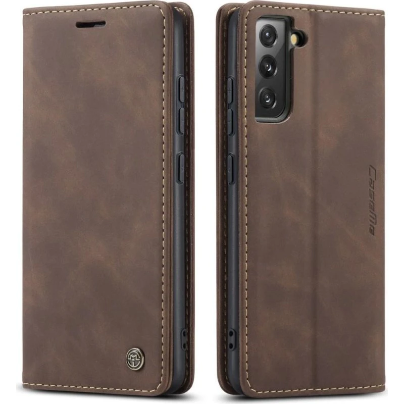 CASEME Retro Wallet Case til Samsung Galaxy S22 - Kaffe
