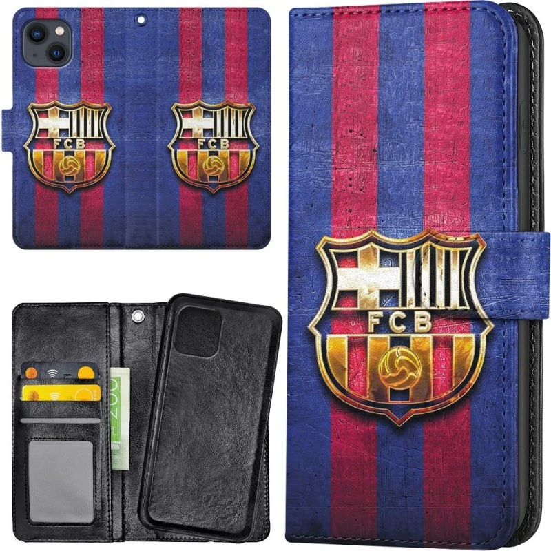 FC Barcelona iPhone 14 Pungetui - Mobilcover med kortholder