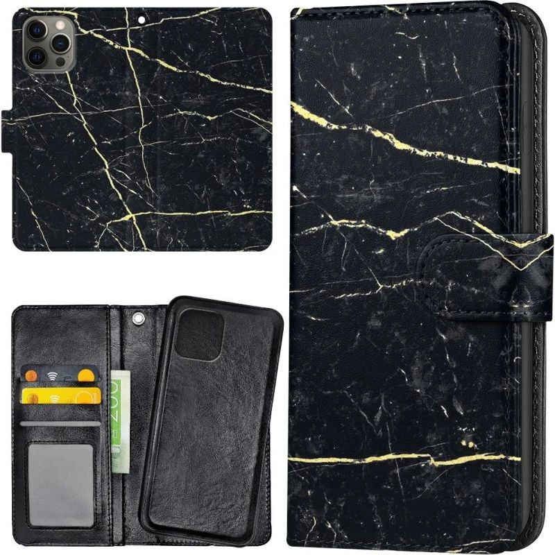 iPhone 14 Pro Mobilcover med Pung og Marmor-design