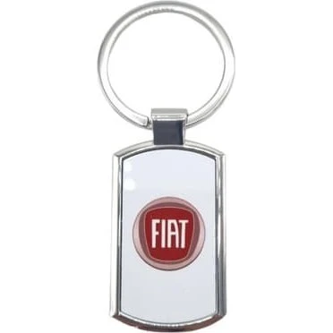 FIAT Nøglering i sølvfarvet stål, 42 x 25 mm