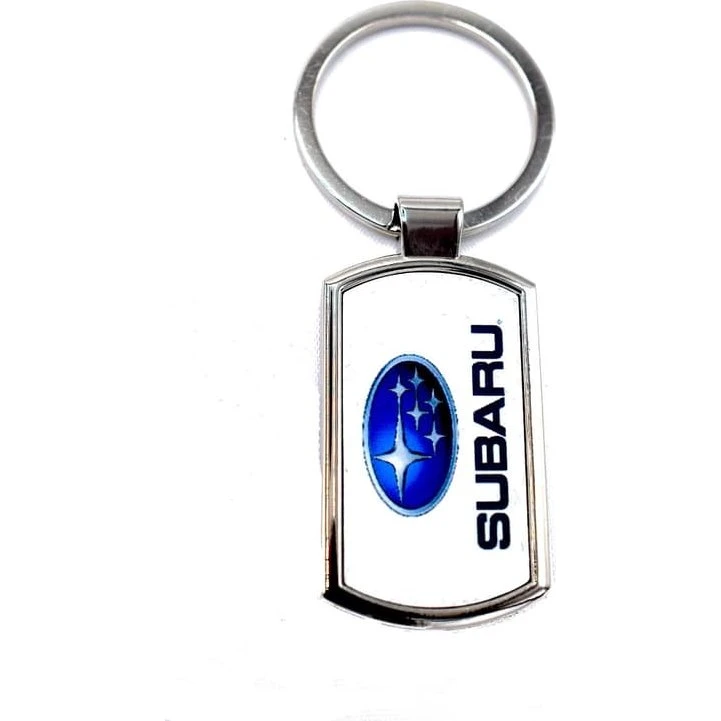 SUBARU Nøglering i sølvfarvet stål, 42 x 25 mm