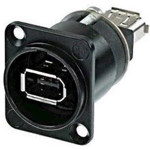 Neutrik NA1394-6-W-B FireWire 6-pols gennemføring, sort