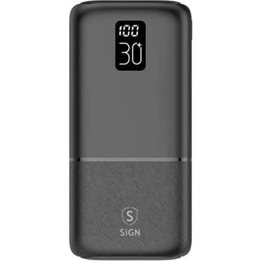 SiGN Powerbank 30.000 mAh 22.5W USB-C & USB-A - Sort