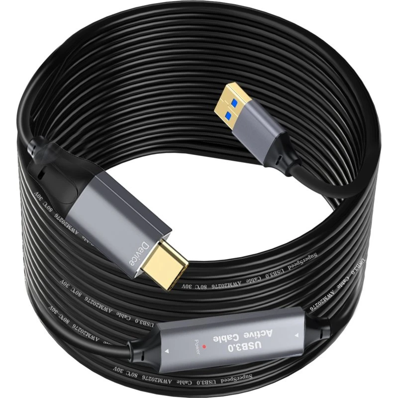 NÖRDIC 5m Aktiv USB 3.0 A til C Kabel, 5Gbps