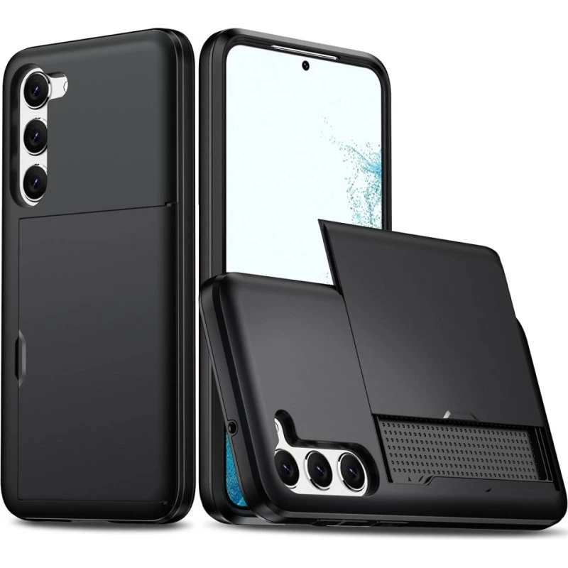 SKALO Samsung S23 Armor Cover med kortholder - Sort