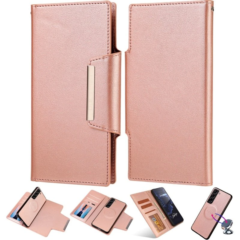 SKALO Samsung S23 DOLIZMA 2-i-1 Magnetisk Pungetui - Rosaguld