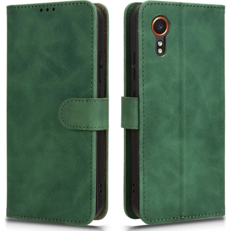 SKALO Samsung Xcover 7 Matt PU-læderpungetui - Grøn