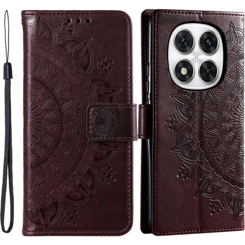 SKALO Mandala Flip Cover til Xiaomi Redmi Note 14 Pro+ 5G - Brun