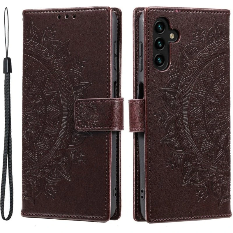 SKALO Samsung A26 5G Mandala Flip Cover - Brun