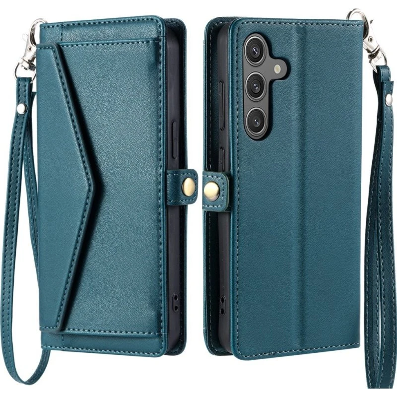 SKALO Samsung A26 5G PU-Læder Kuvert Flip Cover - Grøn