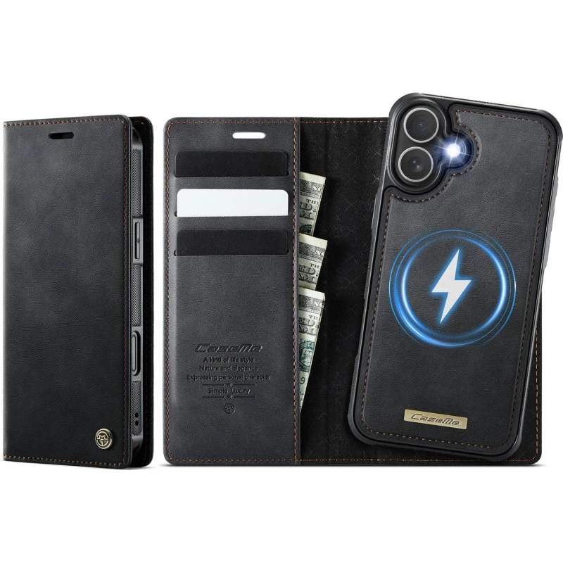 CaseMe iPhone 17 C49 Magnetisk Flip Cover - Sort