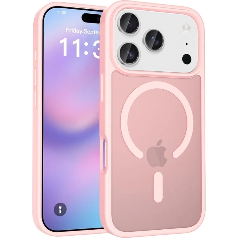 SKALO iPhone 17 Pro Skin-touch Hybrid Cover - Pink