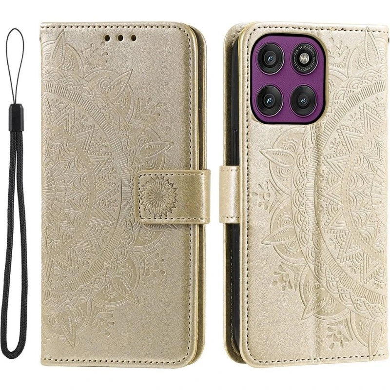 SKALO Mandala Flip Cover til Motorola Moto G56 5G - Guld
