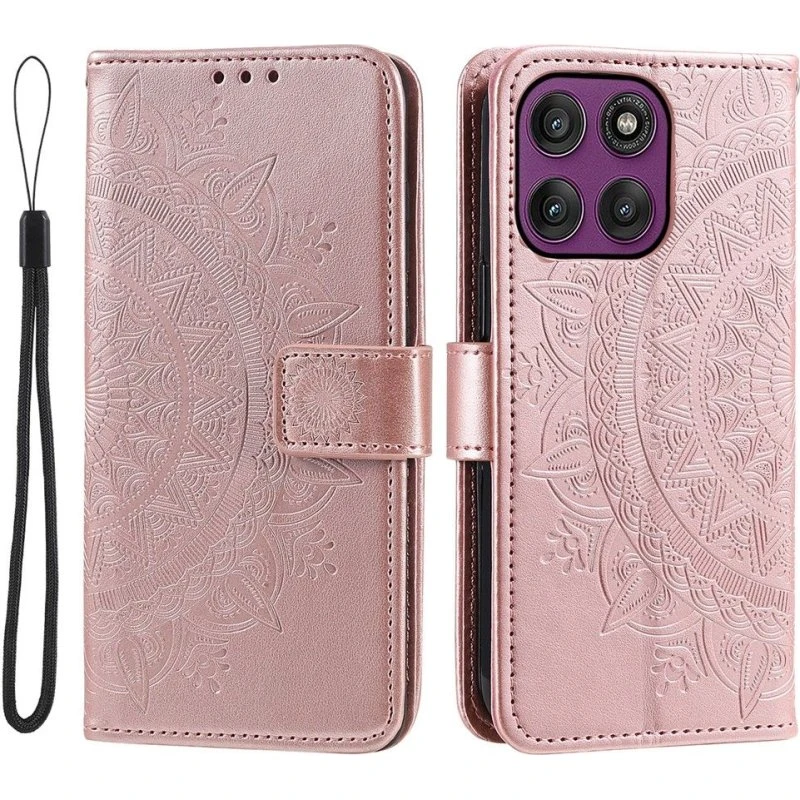 SKALO Mandala Flip Cover til Motorola Moto G56 5G - Rosaguld