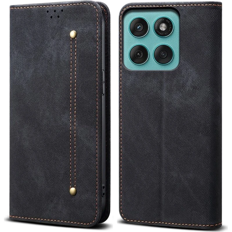 SKALO Motorola Moto G56 5G Jeans Flip Cover - Sort