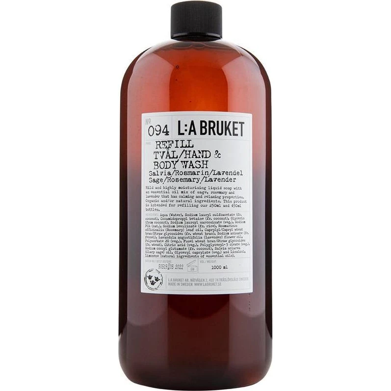 L:a Bruket 094 Hand & Body Wash Refill - Sage/Rosmarin/Lavendel 1000 ml