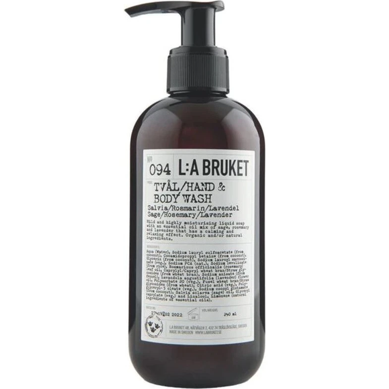 L:a Bruket 094 Hand & Body Wash Refill - Sage/Rosmarin/Lavendel 240 ml