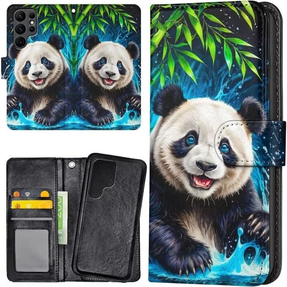 Samsung Galaxy S25 Ultra Cover med Pung - Panda