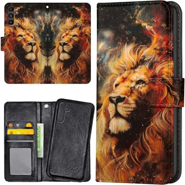 Samsung Galaxy S25 FE Cover Lion - Pungcover med kortholder