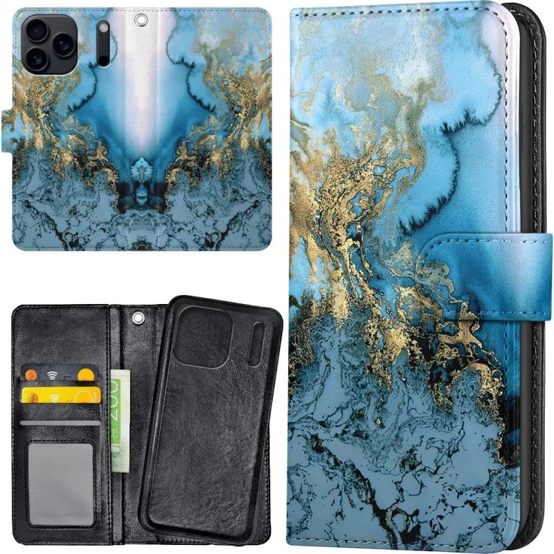 iPhone 17 Pro Max - Mobilcover med Kunstmønster og Pungetui