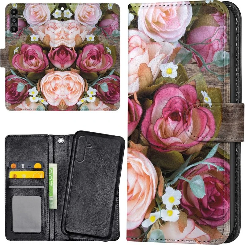 Samsung Galaxy A17 5G Cover med Blomster og Pung