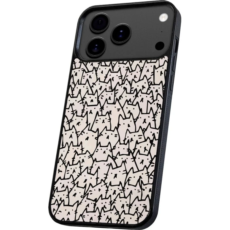 iPhone 17 Pro Max Cover - Sort med rillet greb