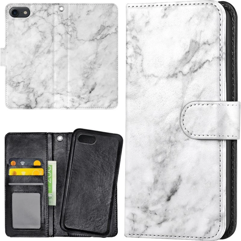 iPhone 16e/17e Mobilcover med Pung - Marmor