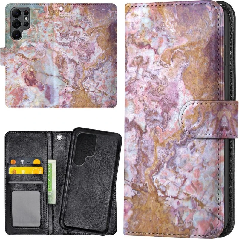Samsung Galaxy S25 Ultra Cover med Marmor-design og Pung
