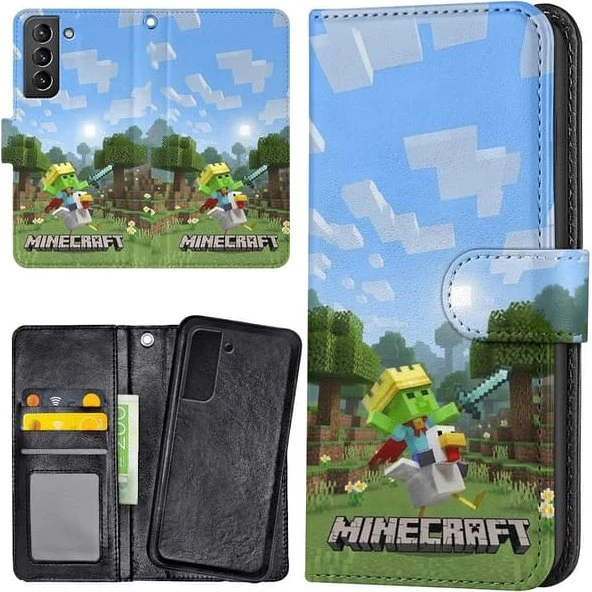 Samsung Galaxy S22 Plus Minecraft Mobilcover med Pung