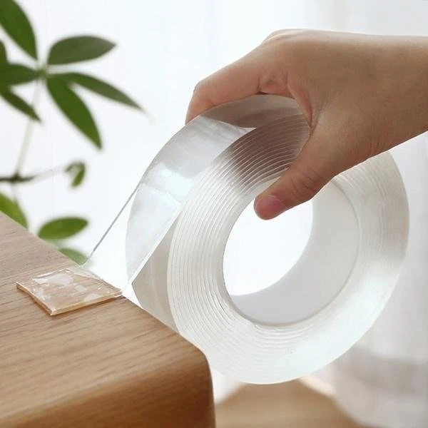 Magisk Nanotape – Genanvendelig Dobbeltklæbende Tape, 1 meter
