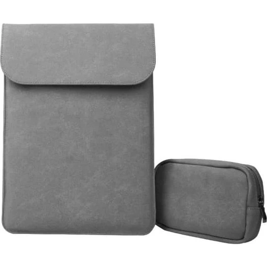 13,3" Laptop Sleeve i PU-læder - Grå