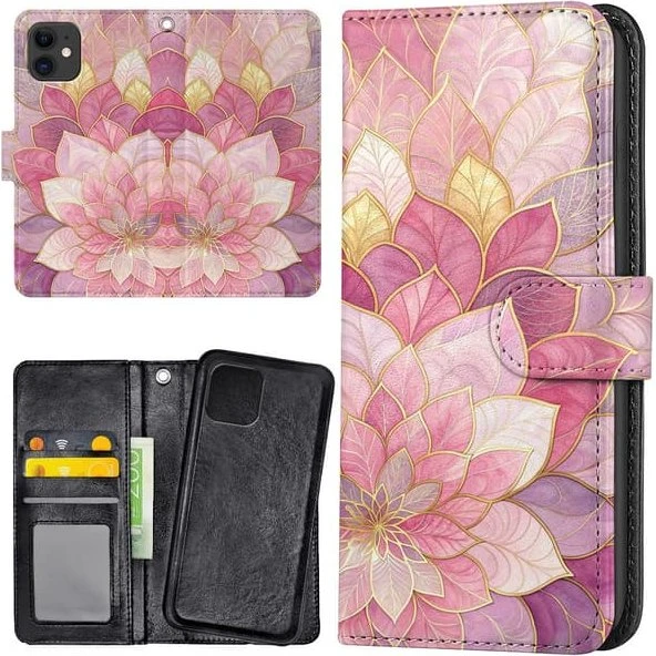 iPhone 12 Mini - Flower Pungetui med kortholder