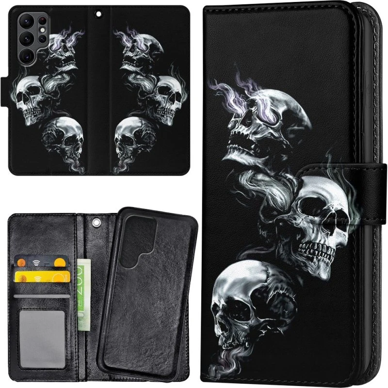 Samsung Galaxy S23 Ultra Mobilcover med Skulls Pung & Kortholder