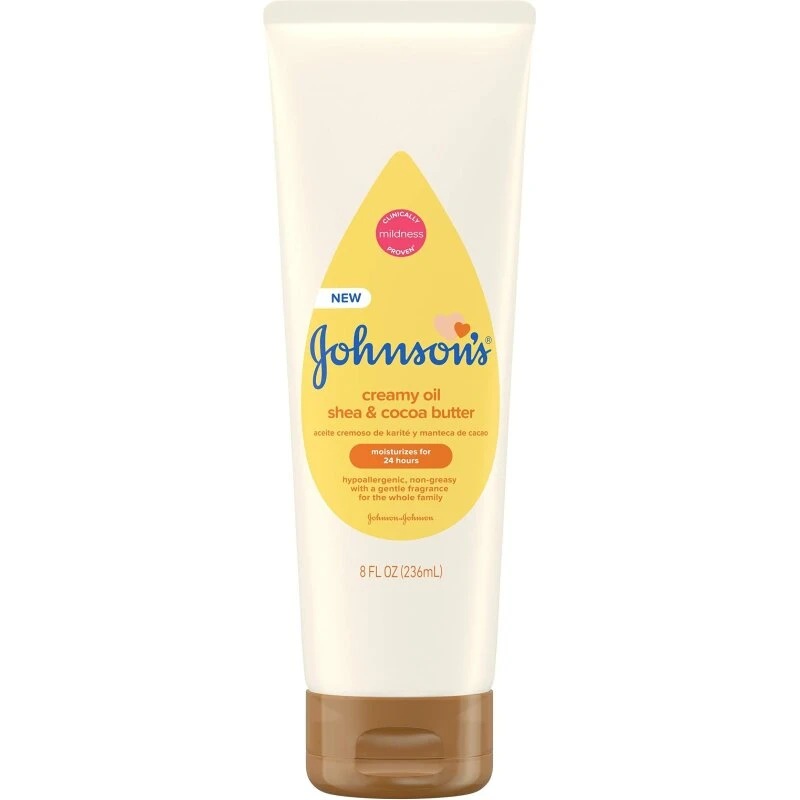 Johnson's Creamy Oil til baby med shea- og kakaosmør, 8 fl. oz