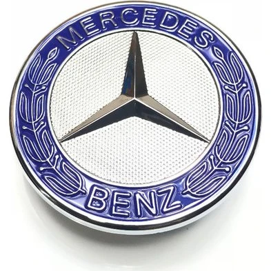 Mercedes-Benz 57mm fladt motorhjelm-emblem, blå