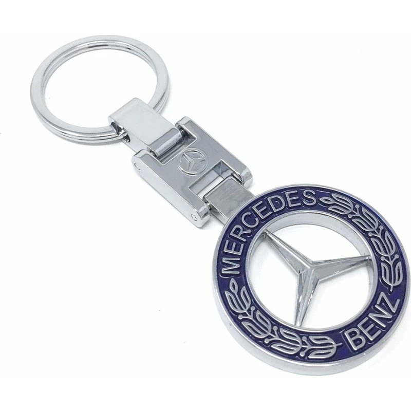 Mercedes-Benz nøglering i blå og chrome