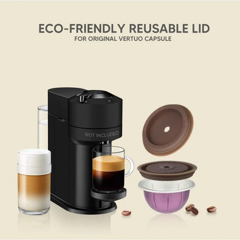 2x Genanvendelige kaffekapsler til Nespresso Vertuo