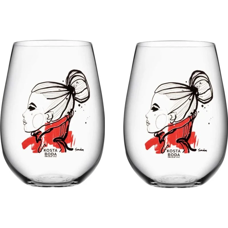 Kosta Boda All About You Glas, 2 stk., Rød (Want You)