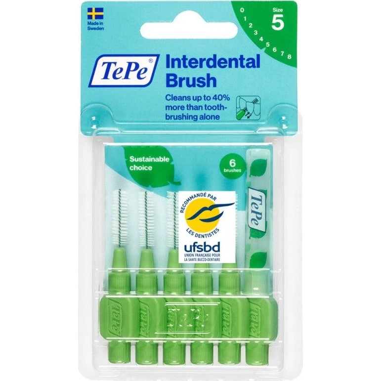 TePe Interdentalbørster 0,8 mm (6 stk.) - Grøn