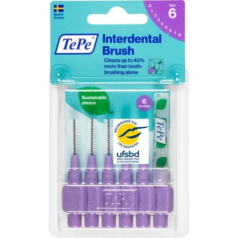 TePe Interdentalbørster 1,1 mm (ISO størrelse 6) - 6 stk.