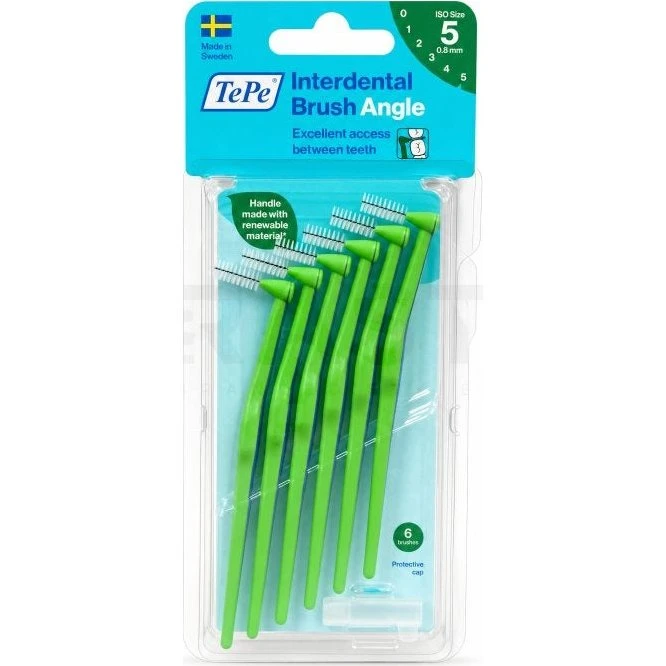 TePe Angle interdentalbørste, 0,8 mm, grøn (6 stk.)
