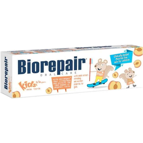 Biorepair Kids tandpasta 0-6 år (fersken) - fluoridefri 50 ml