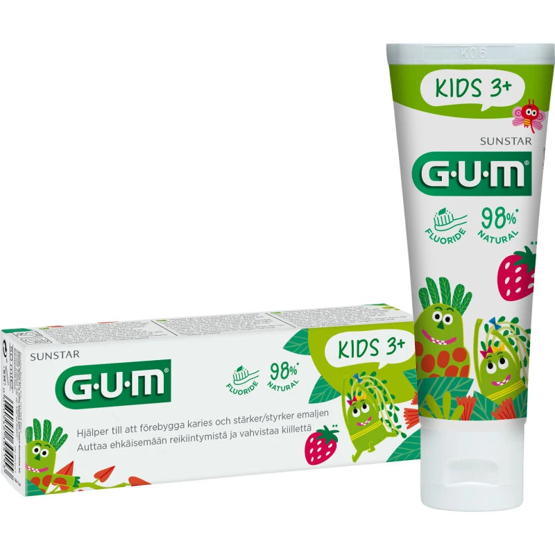 GUM Kids tandpasta 3+ jordbær 50 ml