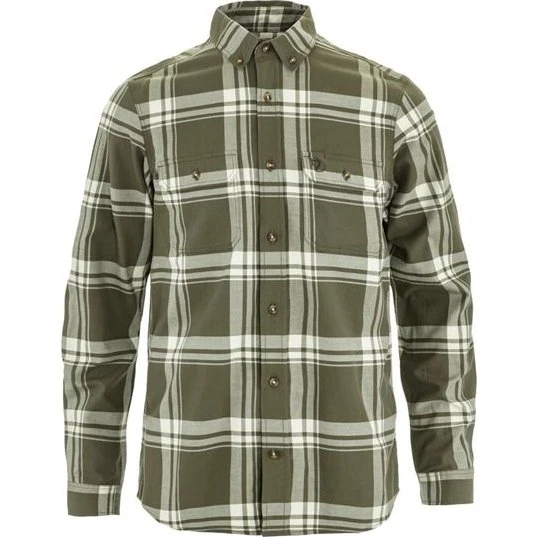 Fjällräven Övik Lite Flannel Shirt - Laurel Green/Chalk White