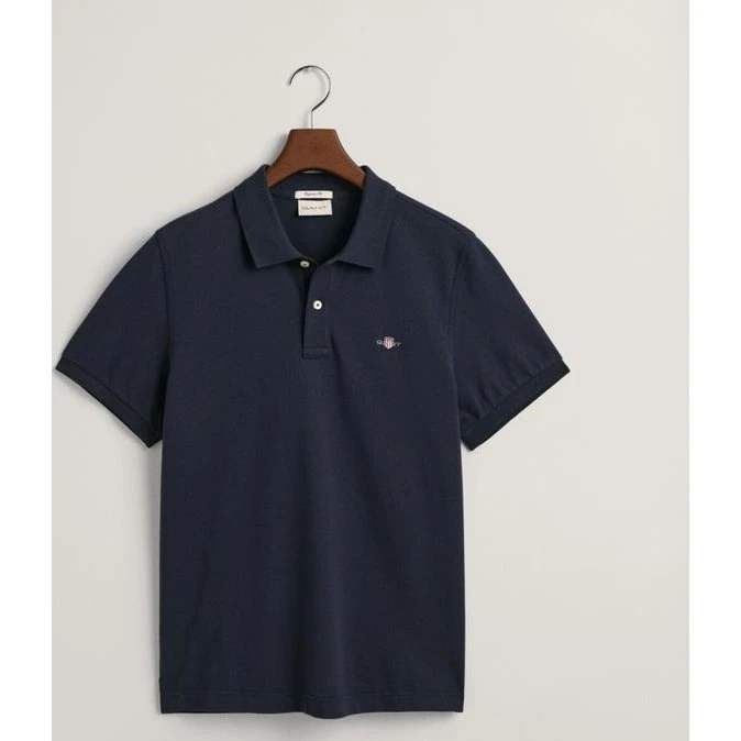 GANT Shield Piqué Poloshirt i Mørkeblå - Størrelse 5XL