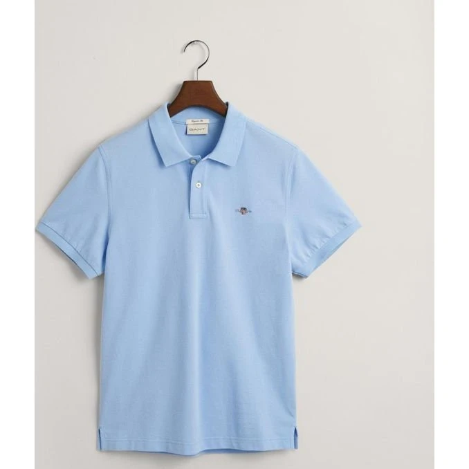 GANT Shield Piqué-poloshirt i lyseblå